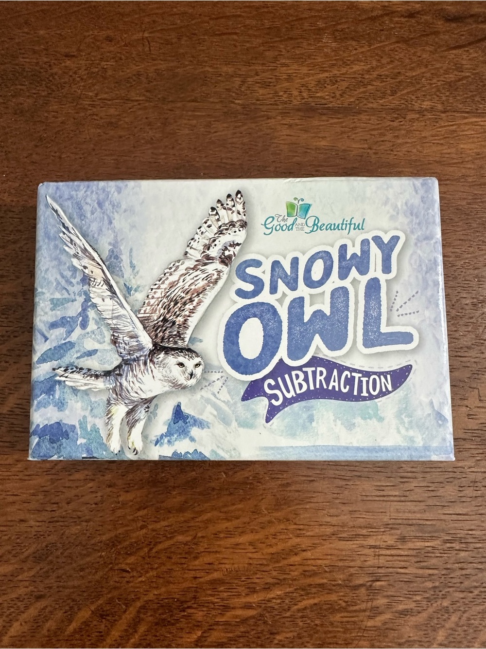 Snowy Owl Subtraction Card Game - Blue/White